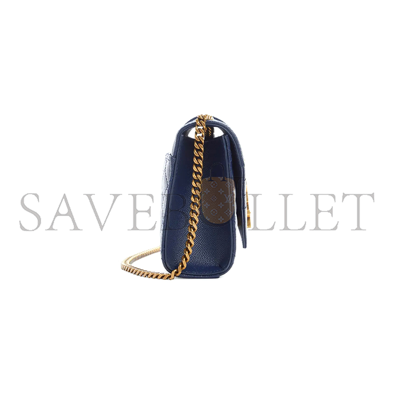 Y*L monogram matelassÉ calfskin shoulder bag-bule charron 45511510 (21*13*6cm)